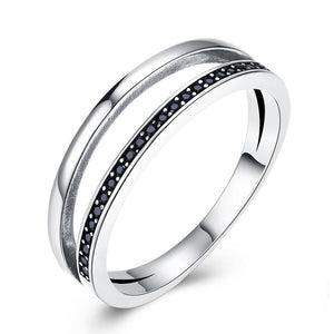 Sterling Silver Black Zirconium Ring