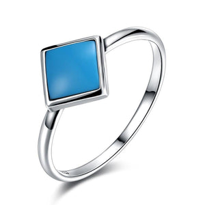 Sterling Silver Turquoise Square Ring