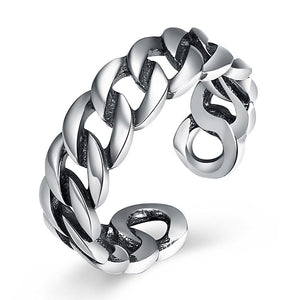 Sterling Silver Chain Lock Ring