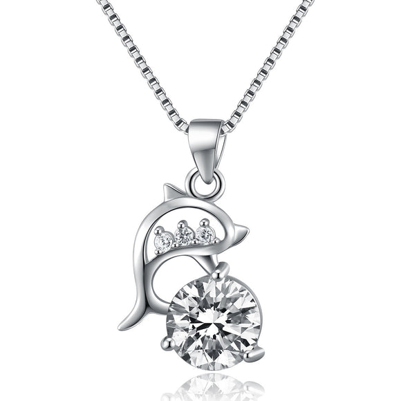 Sterling Silver Dolphin Pendant Necklace