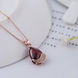 Sterling Silver Rose Gold Pomegranate Necklace