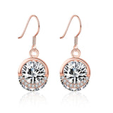 Sterling Silver Rose Gold Zirconium Earrings