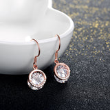 Sterling Silver Rose Gold Zirconium Earrings