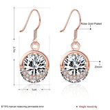 Sterling Silver Rose Gold Zirconium Earrings