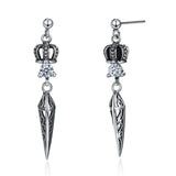 Sterling Silver Crown Earrings