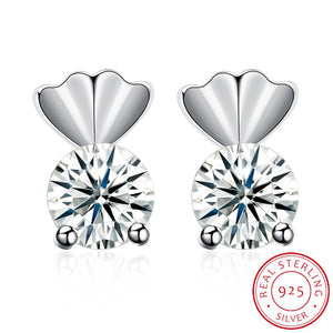 Sterling Silver Zircon Gem Earrings