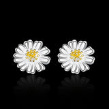 Sterling Silver Daisy Stud Earrings