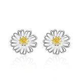 Sterling Silver Daisy Stud Earrings