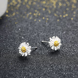 Sterling Silver Daisy Stud Earrings