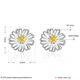 Sterling Silver Daisy Stud Earrings