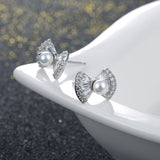 Sterling Silver Bow Stud Earrings