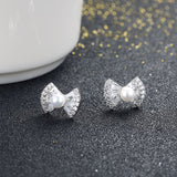 Sterling Silver Bow Stud Earrings